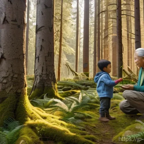 Home 20 캐나다에서 유명한 자연 보호 활동 및 단체 - **Prompt 1: Indigenous Wisdom in the Ancient Forest**
A serene and majestic Canadian boreal fore...